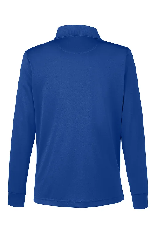 Harriton Womens Advantage Performance Moisture Wicking Long Sleeve Polo Shirt - True Royal Blue