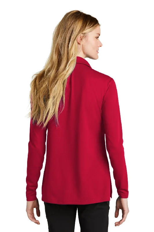 Nike Womens Dri-Fit Moisture Wicking Micro Pique 2.0 Long Sleeve Polo Shirt - University Red