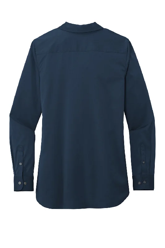 Port Authority Womens City Moisture Wicking Long Sleeve Polo Shirt - River Navy Blue