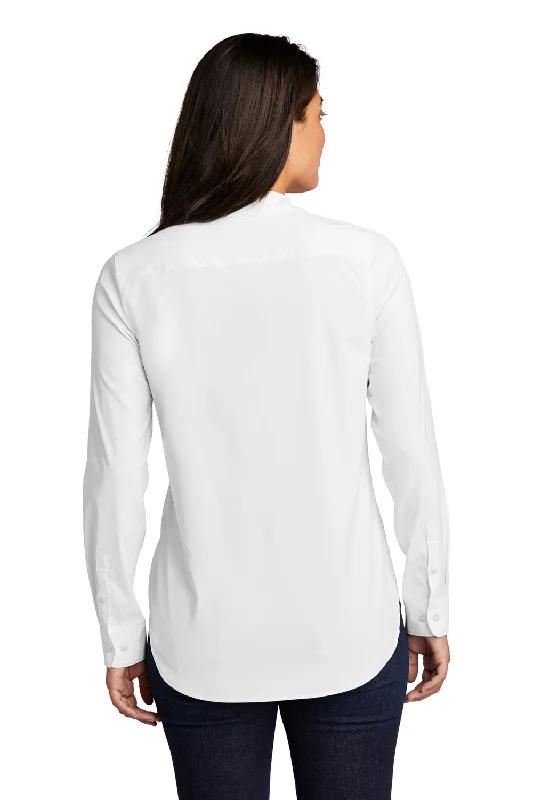 Port Authority Womens City Moisture Wicking Long Sleeve Polo Shirt - White