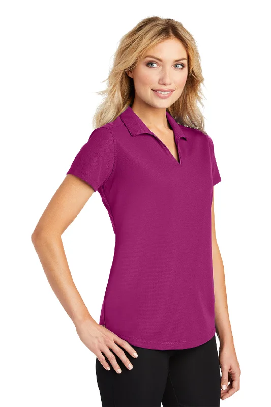 Port Authority Womens Dry Zone Moisture Wicking Short Sleeve Polo Shirt - Magenta Purple