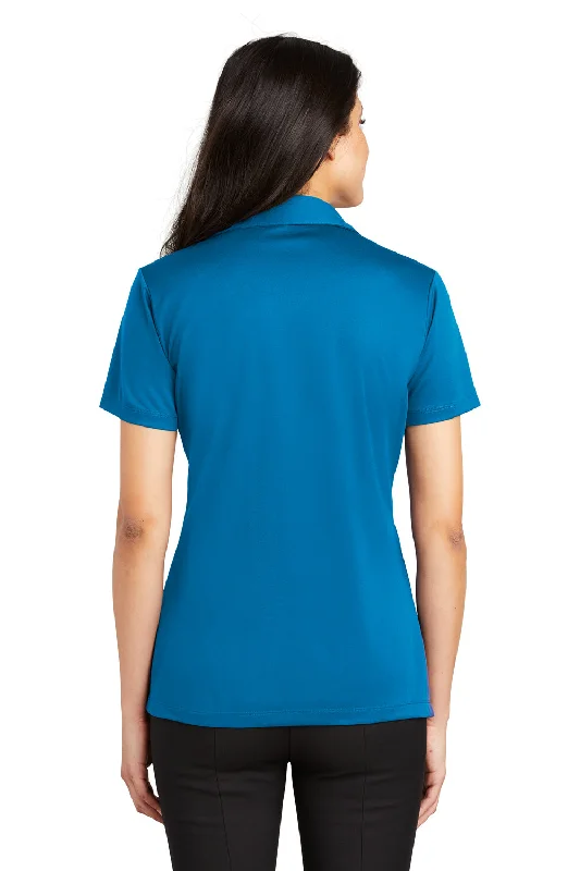 Port Authority Womens Silk Touch Performance Moisture Wicking Short Sleeve Polo Shirt - Brilliant Blue