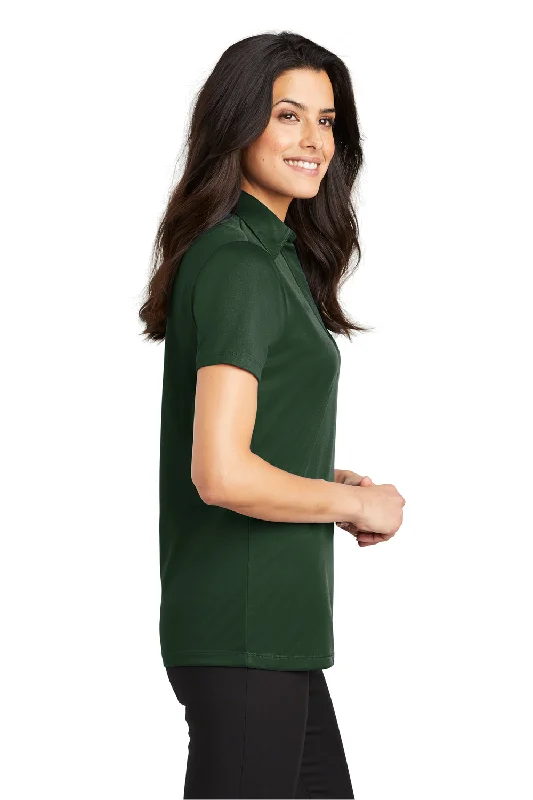 Port Authority Womens Silk Touch Performance Moisture Wicking Short Sleeve Polo Shirt - Dark Green