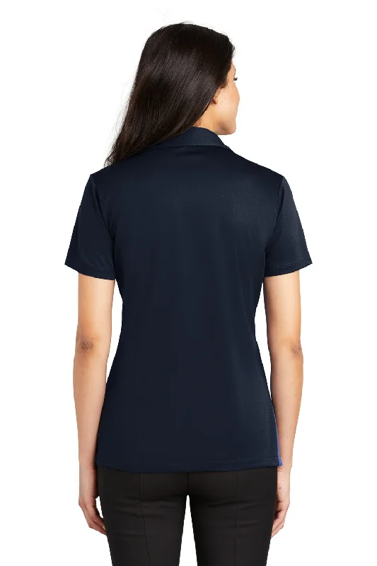 Port Authority Womens Silk Touch Performance Moisture Wicking Short Sleeve Polo Shirt - Navy Blue