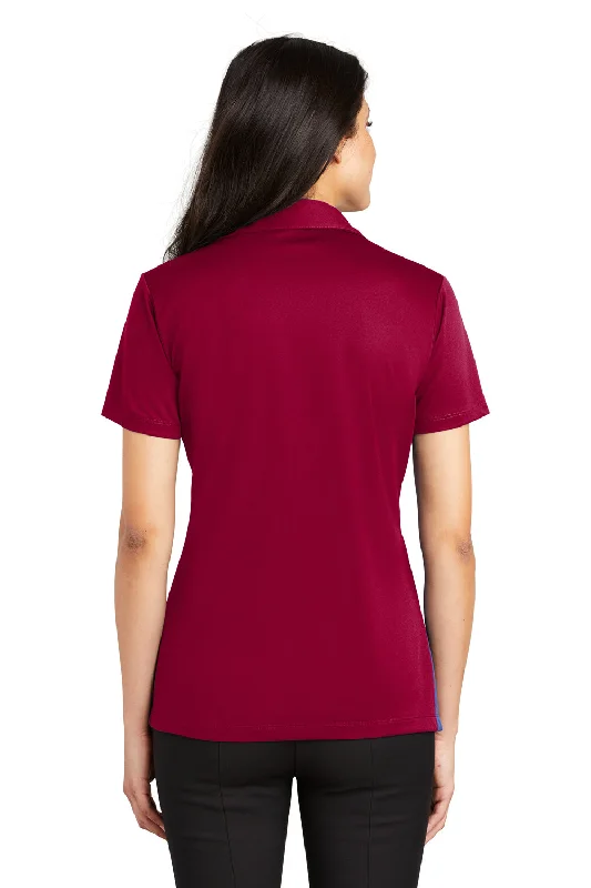 Port Authority Womens Silk Touch Performance Moisture Wicking Short Sleeve Polo Shirt - Red