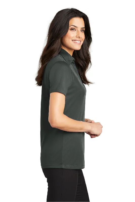 Port Authority Womens Silk Touch Performance Moisture Wicking Short Sleeve Polo Shirt - Steel Grey