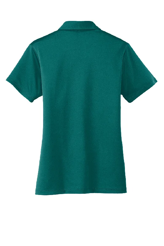 Port Authority Womens Silk Touch Performance Moisture Wicking Short Sleeve Polo Shirt - Teal Green