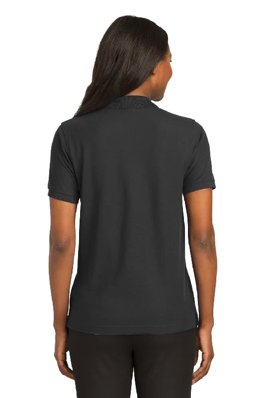 Port Authority Womens Silk Touch Wrinkle Resistant Short Sleeve Polo Shirt - Black