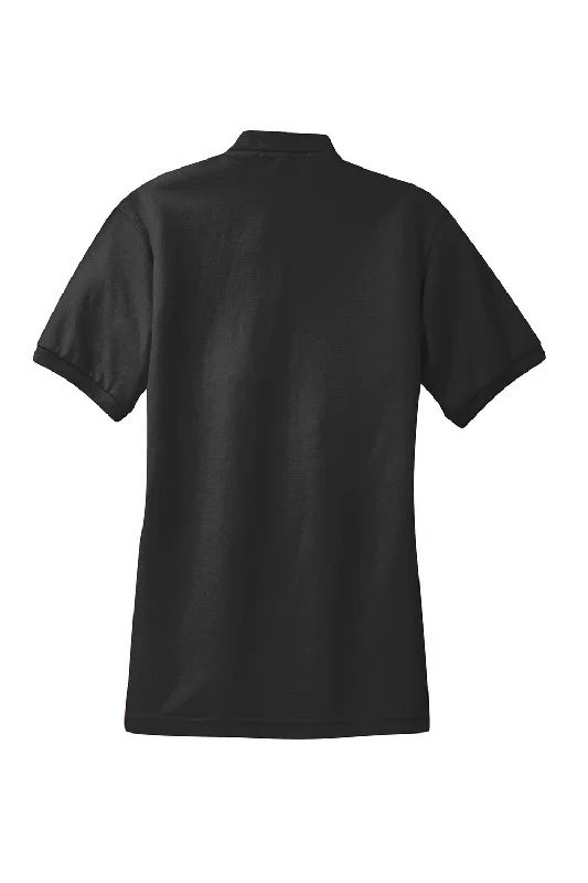 Port Authority Womens Silk Touch Wrinkle Resistant Short Sleeve Polo Shirt - Black