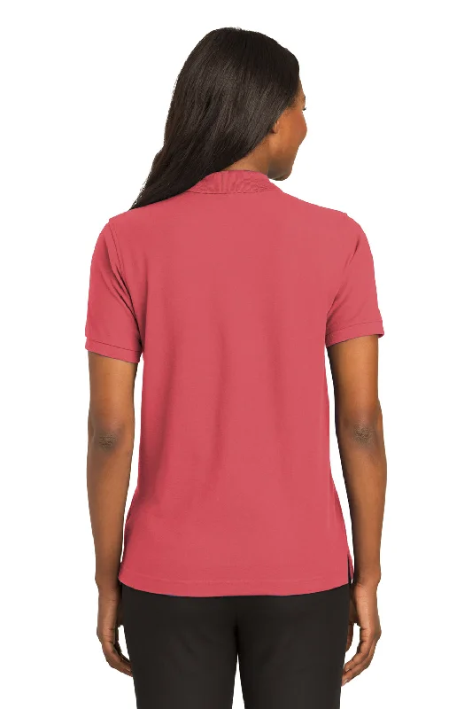 Port Authority Womens Silk Touch Wrinkle Resistant Short Sleeve Polo Shirt - Hibiscus Pink