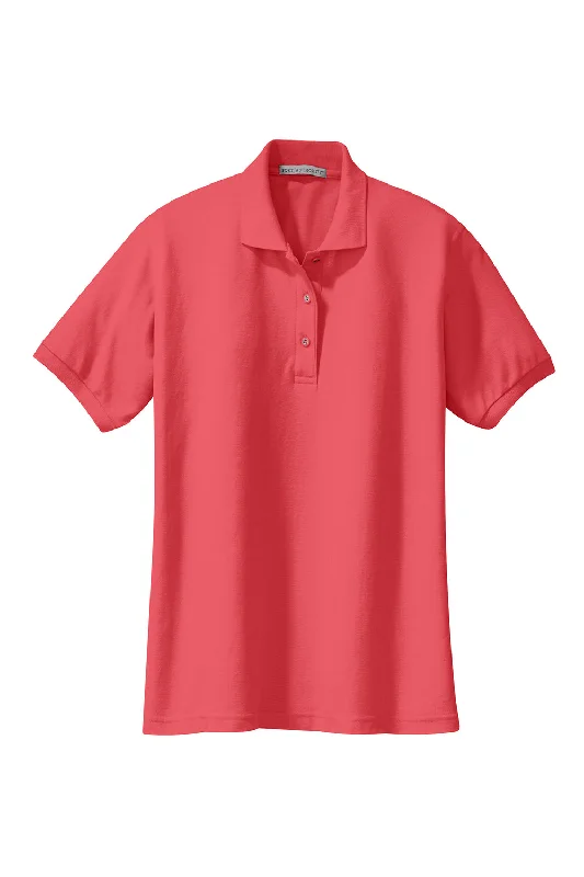 Port Authority Womens Silk Touch Wrinkle Resistant Short Sleeve Polo Shirt - Hibiscus Pink