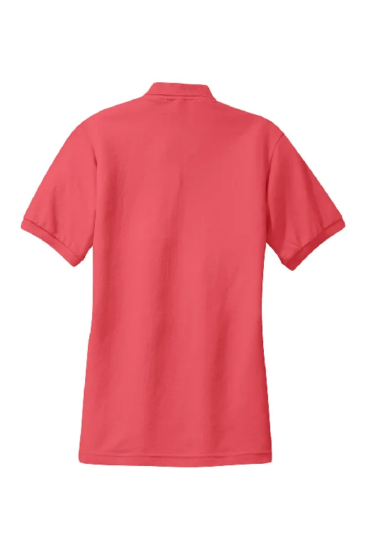 Port Authority Womens Silk Touch Wrinkle Resistant Short Sleeve Polo Shirt - Hibiscus Pink