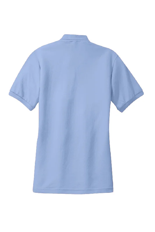 Port Authority Womens Silk Touch Wrinkle Resistant Short Sleeve Polo Shirt - Light Blue