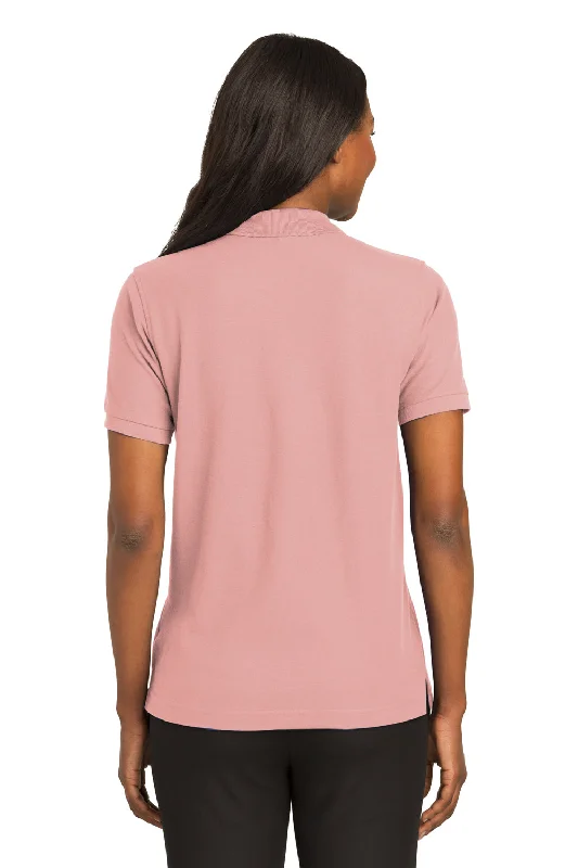 Port Authority Womens Silk Touch Wrinkle Resistant Short Sleeve Polo Shirt - Light Pink