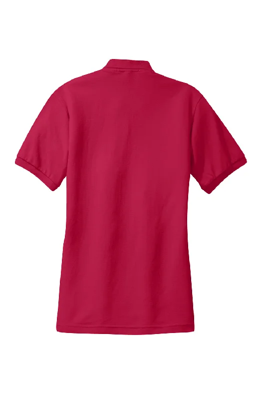 Port Authority Womens Silk Touch Wrinkle Resistant Short Sleeve Polo Shirt - Red