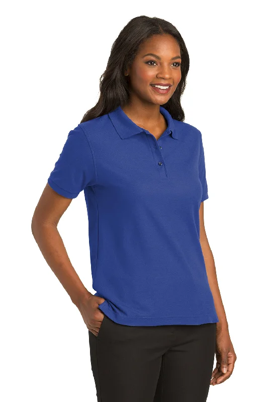 Port Authority Womens Silk Touch Wrinkle Resistant Short Sleeve Polo Shirt - Royal Blue