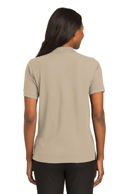 Port Authority Womens Silk Touch Wrinkle Resistant Short Sleeve Polo Shirt - Stone