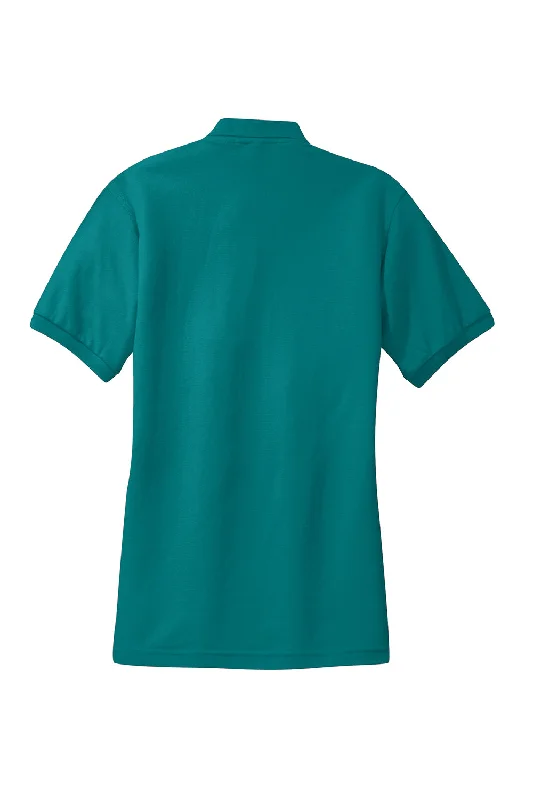 Port Authority Womens Silk Touch Wrinkle Resistant Short Sleeve Polo Shirt - Teal Green