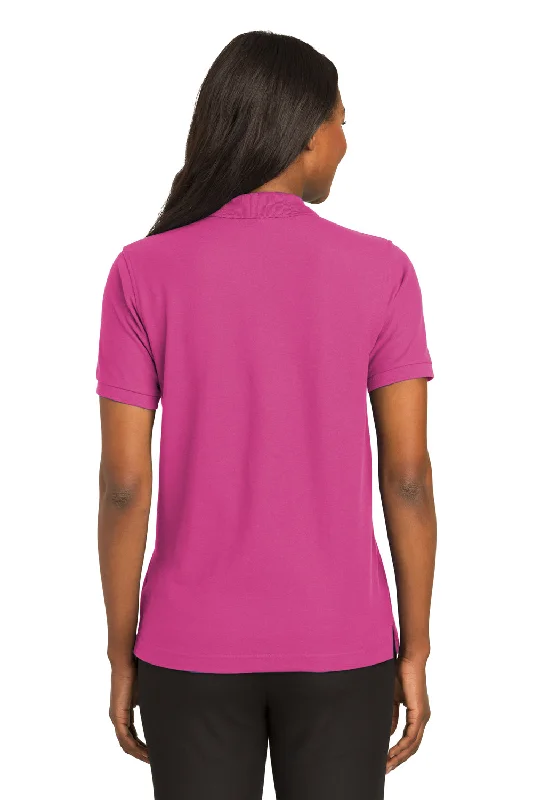 Port Authority Womens Silk Touch Wrinkle Resistant Short Sleeve Polo Shirt - Tropical Pink