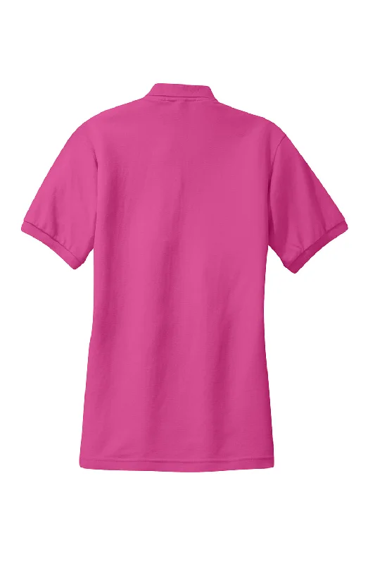 Port Authority Womens Silk Touch Wrinkle Resistant Short Sleeve Polo Shirt - Tropical Pink