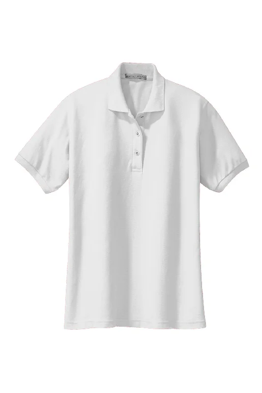 Port Authority Womens Silk Touch Wrinkle Resistant Short Sleeve Polo Shirt - White