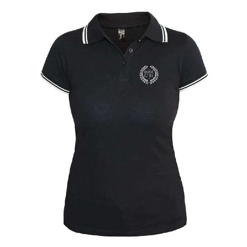 Rude Girl Girly Contrast Polo (schwarz/weiß)