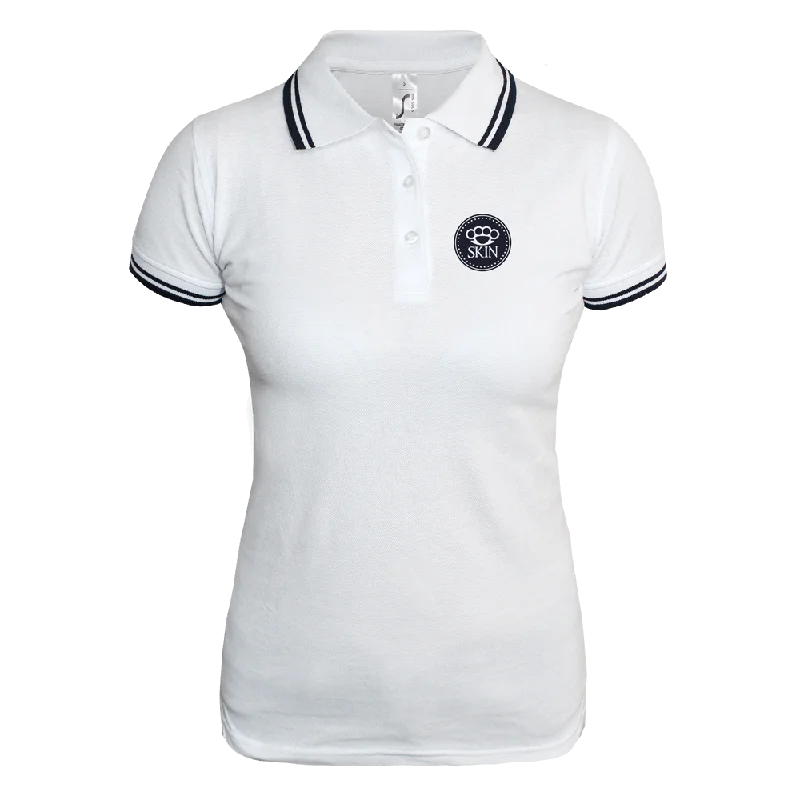 ""Skin"" Girly Contrast Polo (weiß/navy)