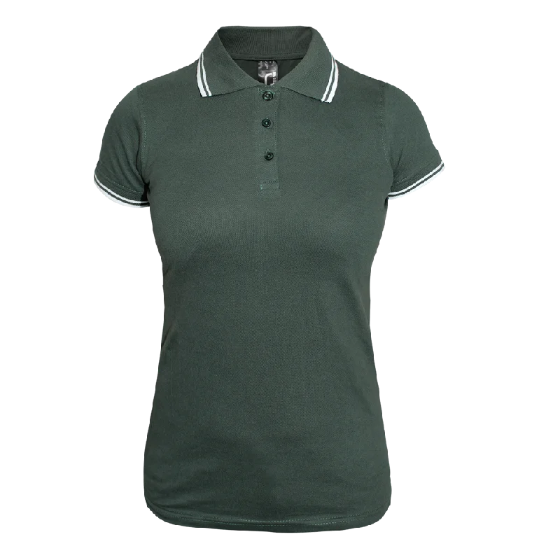 Sols ""Pasadena"" Girly Contrast Polo (grün/weiß)