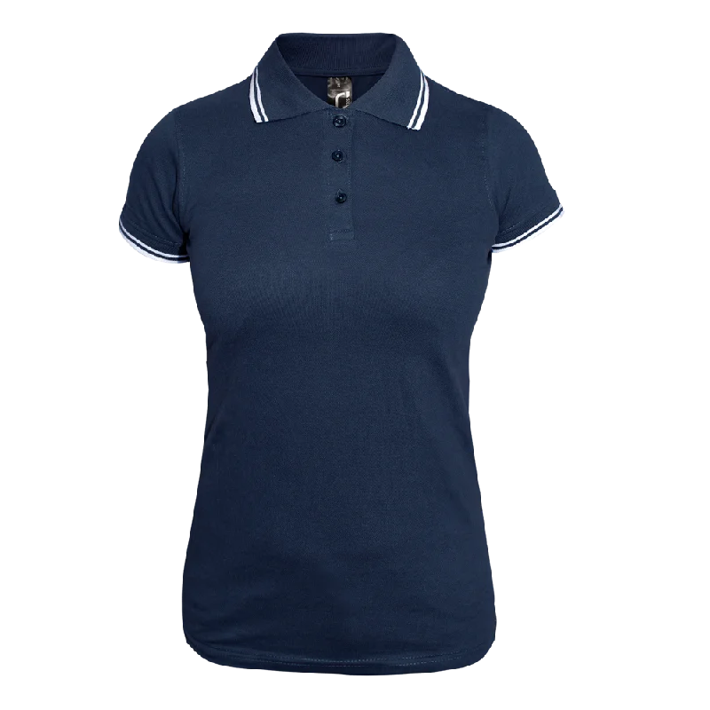 Sols ""Pasadena"" Girly Contrast Polo (navy/weiß)