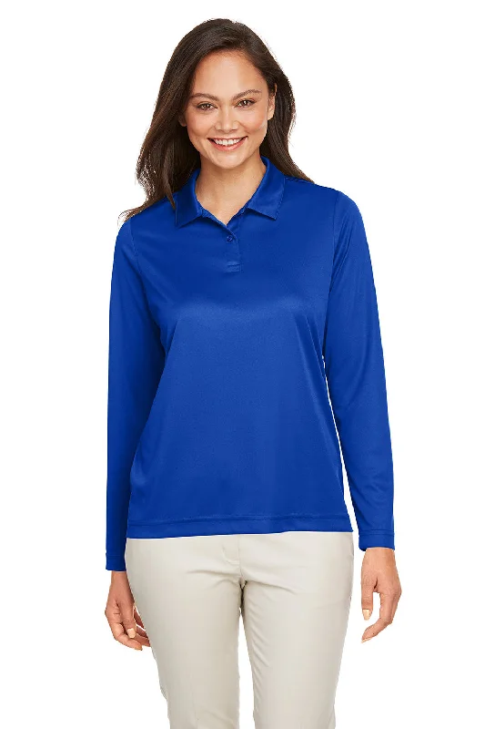 Team 365 Womens Zone Sonic Moisture Wicking Long Sleeve Polo Shirt - Royal Blue