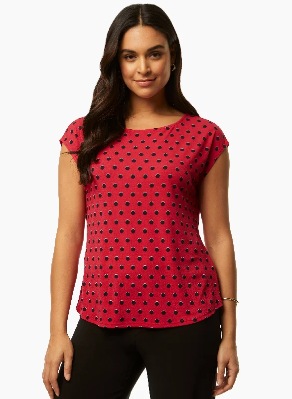 Cap Sleeve Polka Dot Top