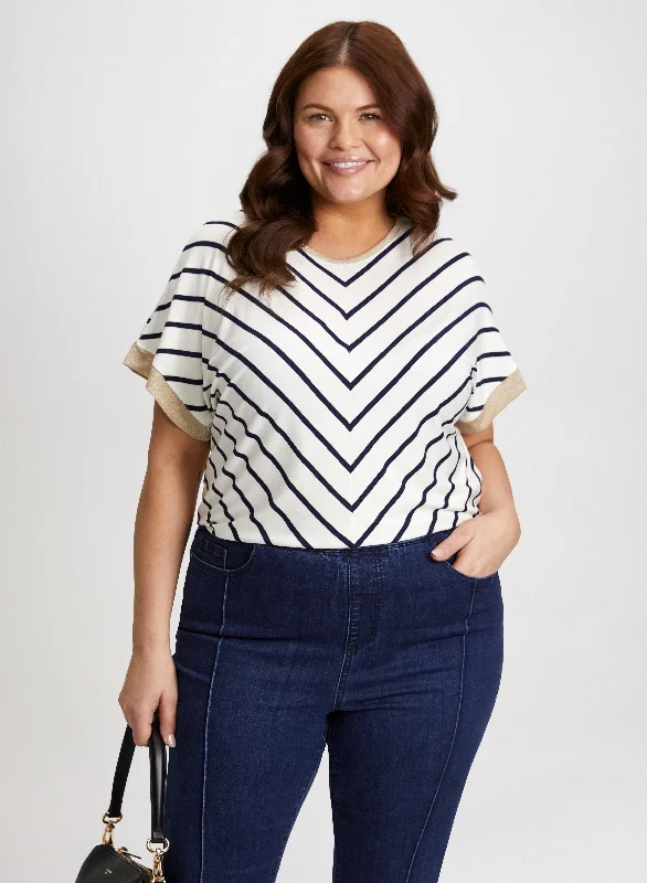 Drop Sleeve Chevron Top