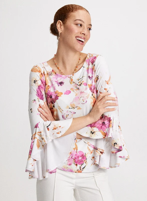 Floral Bell Sleeve Top