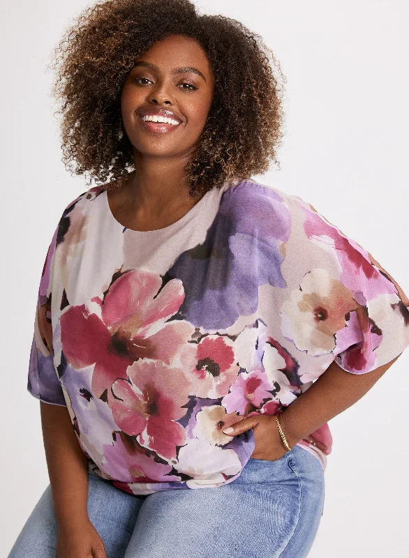 Floral Print Chiffon Blouse