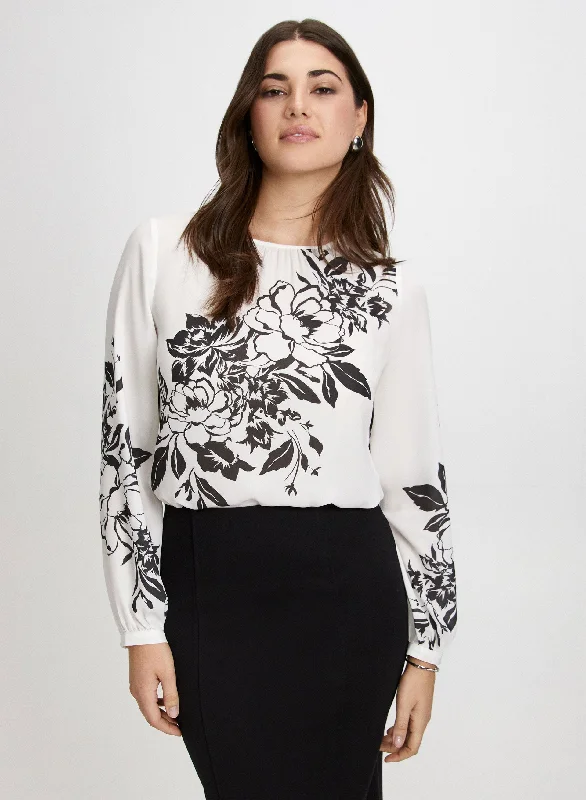 Floral Placement Print Blouse