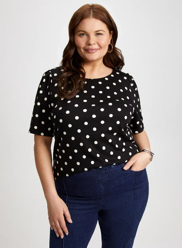 Polka Dot Motif Top