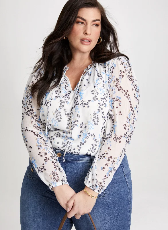 Puff Sleeve Floral Blouse