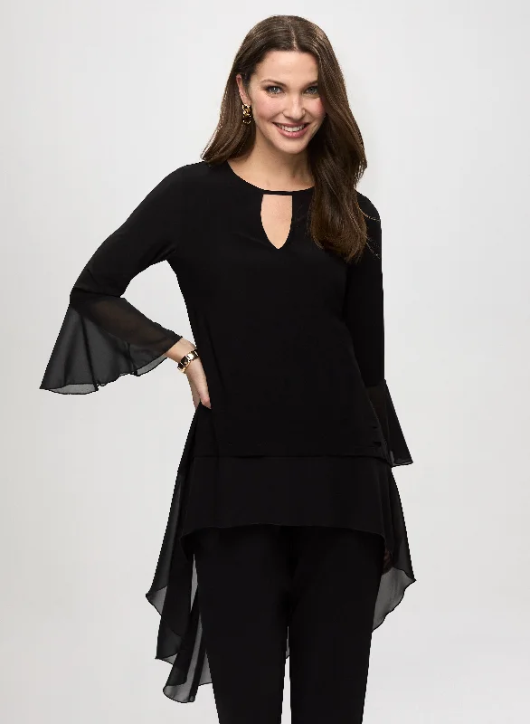 Ruffle Sleeve Asymmetric Tunic