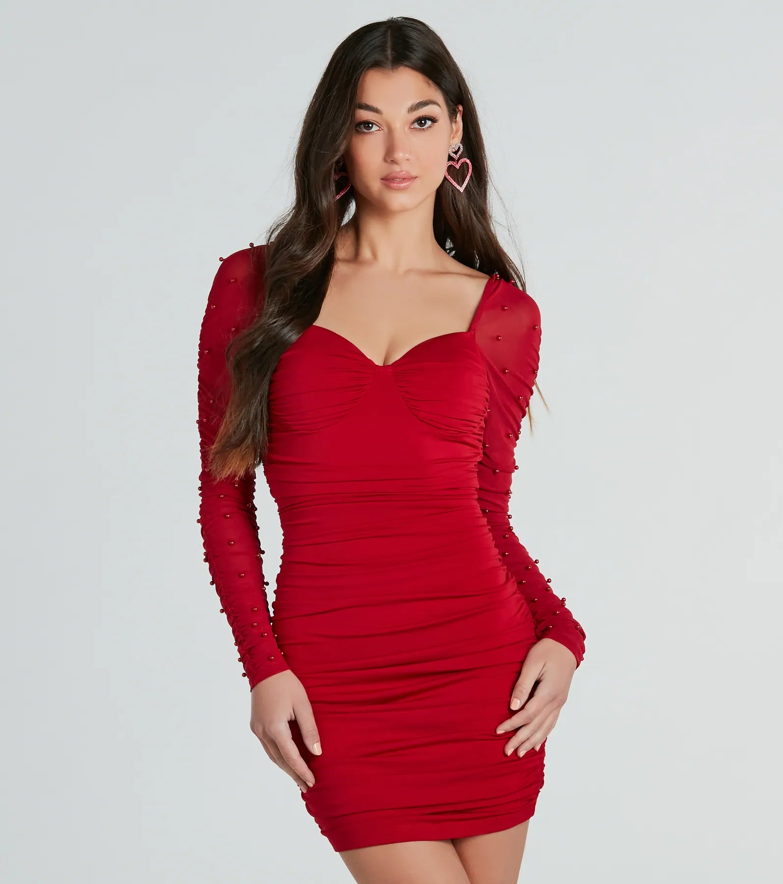 Fabulous Over Everything Faux Pearl Mini Dress Cozy Cowl Neck Mini Dress