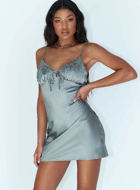 Hailee Mini Dress Blue Chic Bohemian Mini Dress